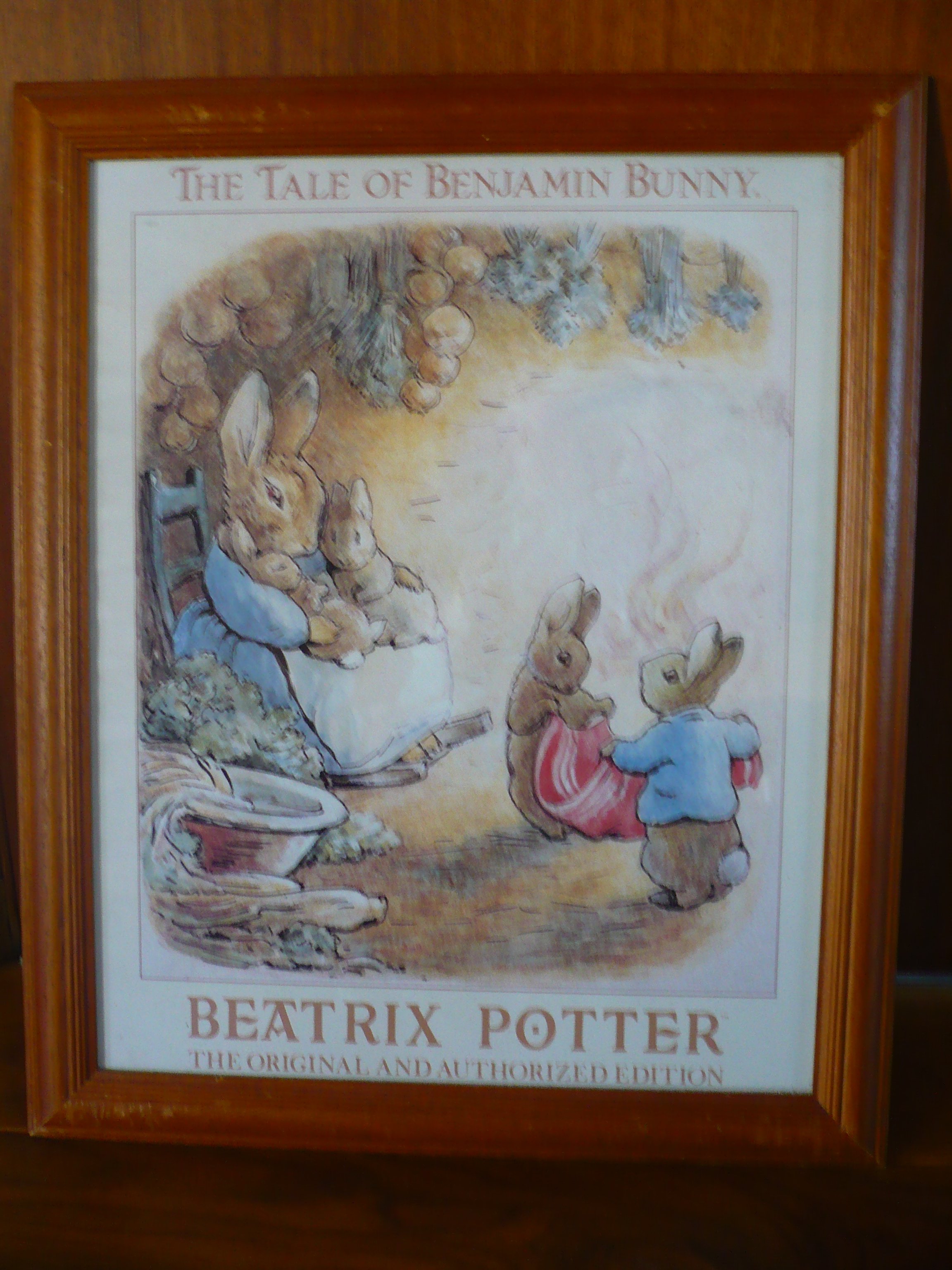 Ingelijste Beatrix Potter Peter Rabbit, the Tale of Benjamin Bunny.
